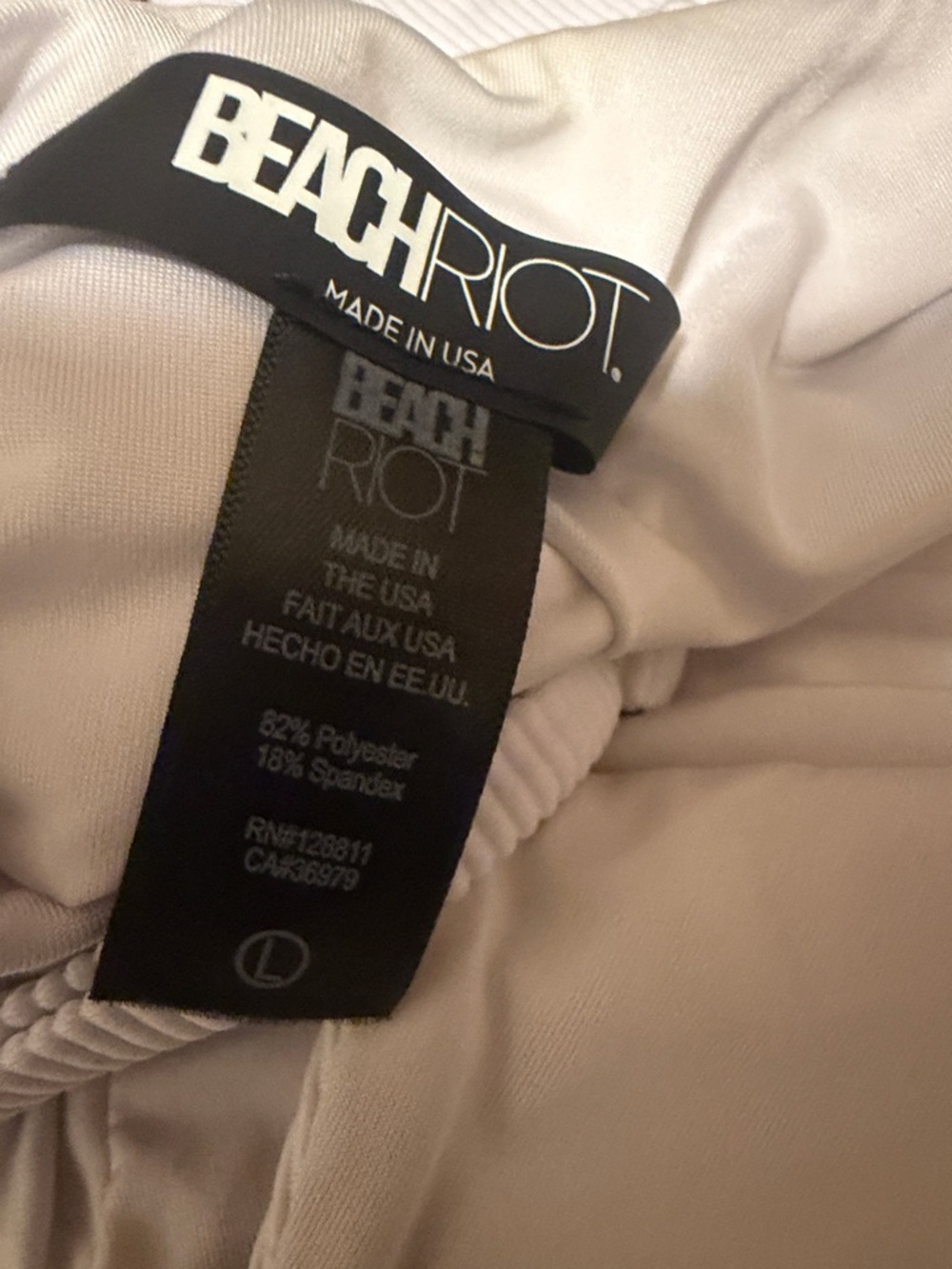 Beach Riot White Ribbed V-Neck One-Piece - Picture 3 of 3